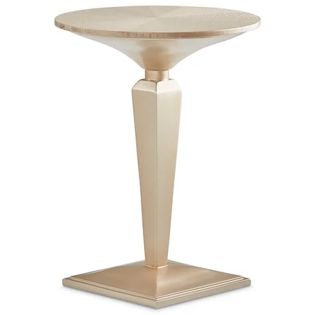 Glam Round Pedestal End Table